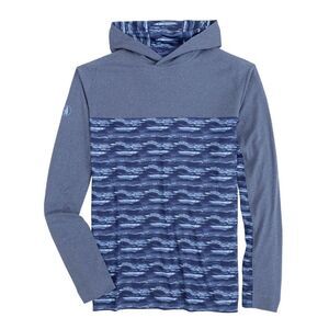 NWT johnnie-O Braden Camo Performance Hoodie Navy Blue Men's Size MEDIUM $118